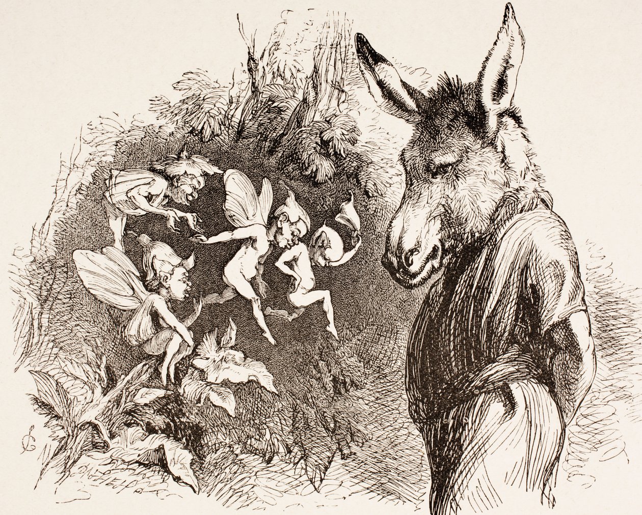 رسم توضيحي لحلم ليلة منتصف الصيف ، من &39;مكتبة شكسبير المصورة&39; ، لندن 1890 بواسطة جون جيلبرت