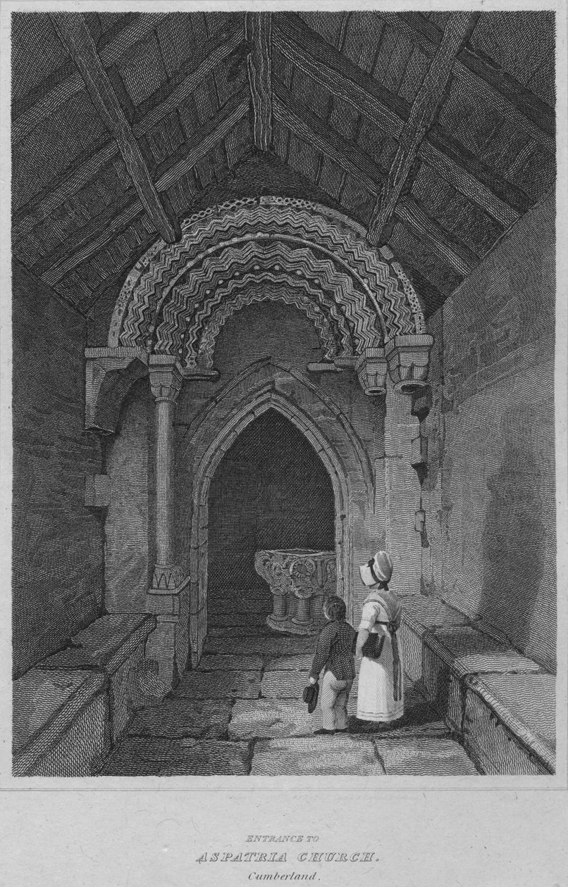 مدخل كنيسة Aspatria ، كمبرلاند ، 1814 بواسطة جون جريج
