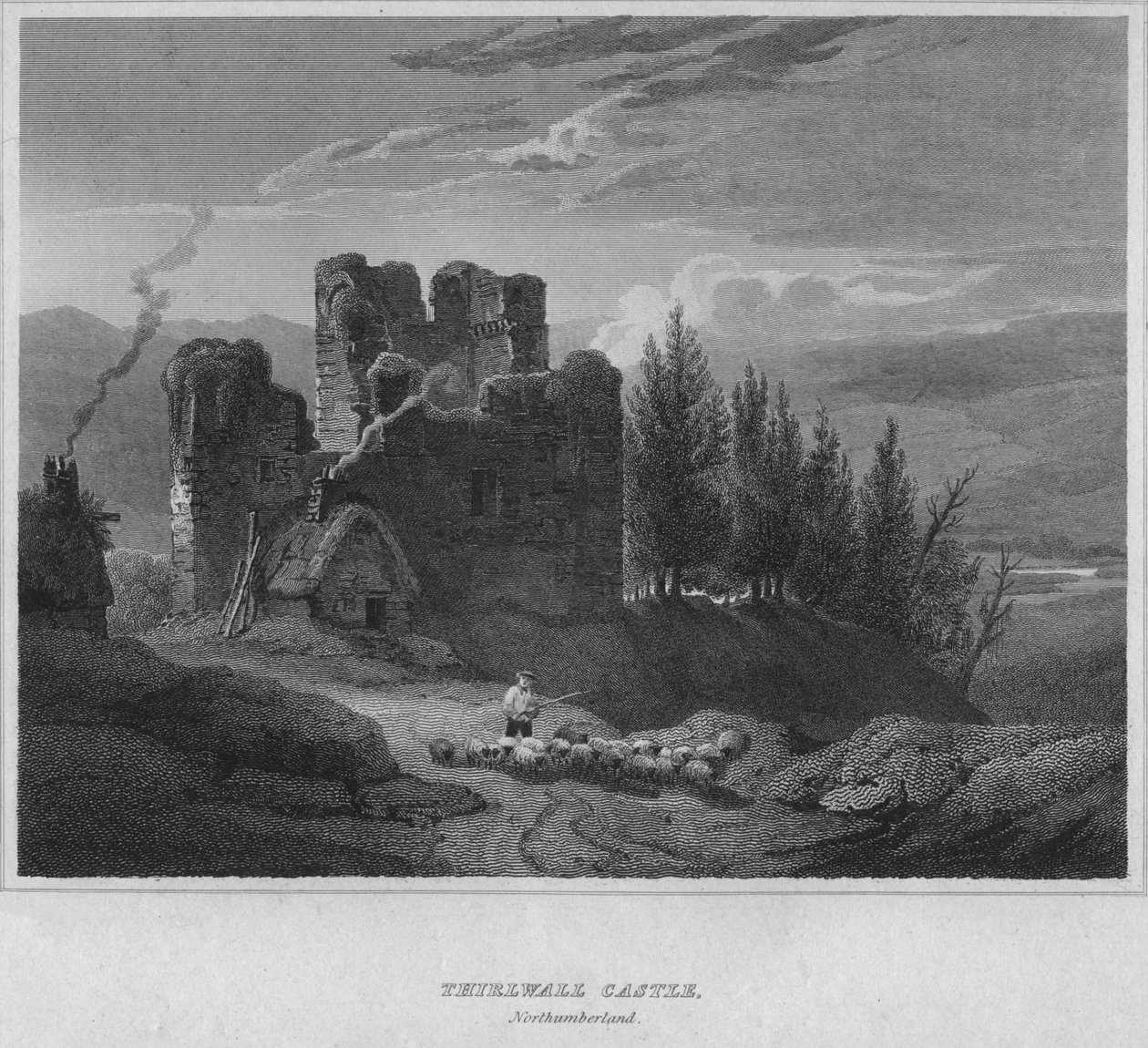 قلعة ثيروول ، نورثمبرلاند ، 1814 بواسطة جون جريج