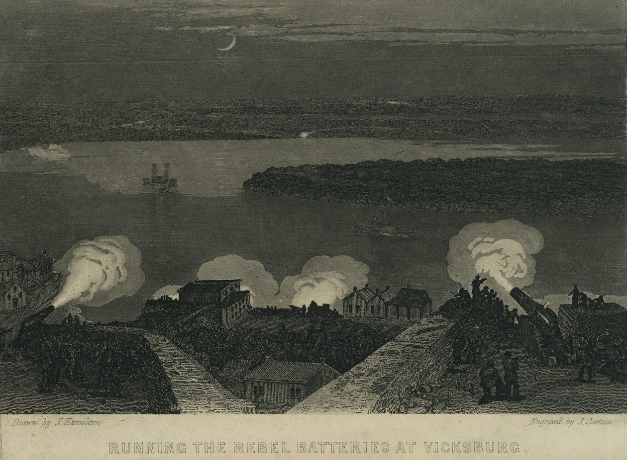 تشغيل بطاريات المتمردين في Vicksburg ، c.1863 بواسطة جون هاميلتون