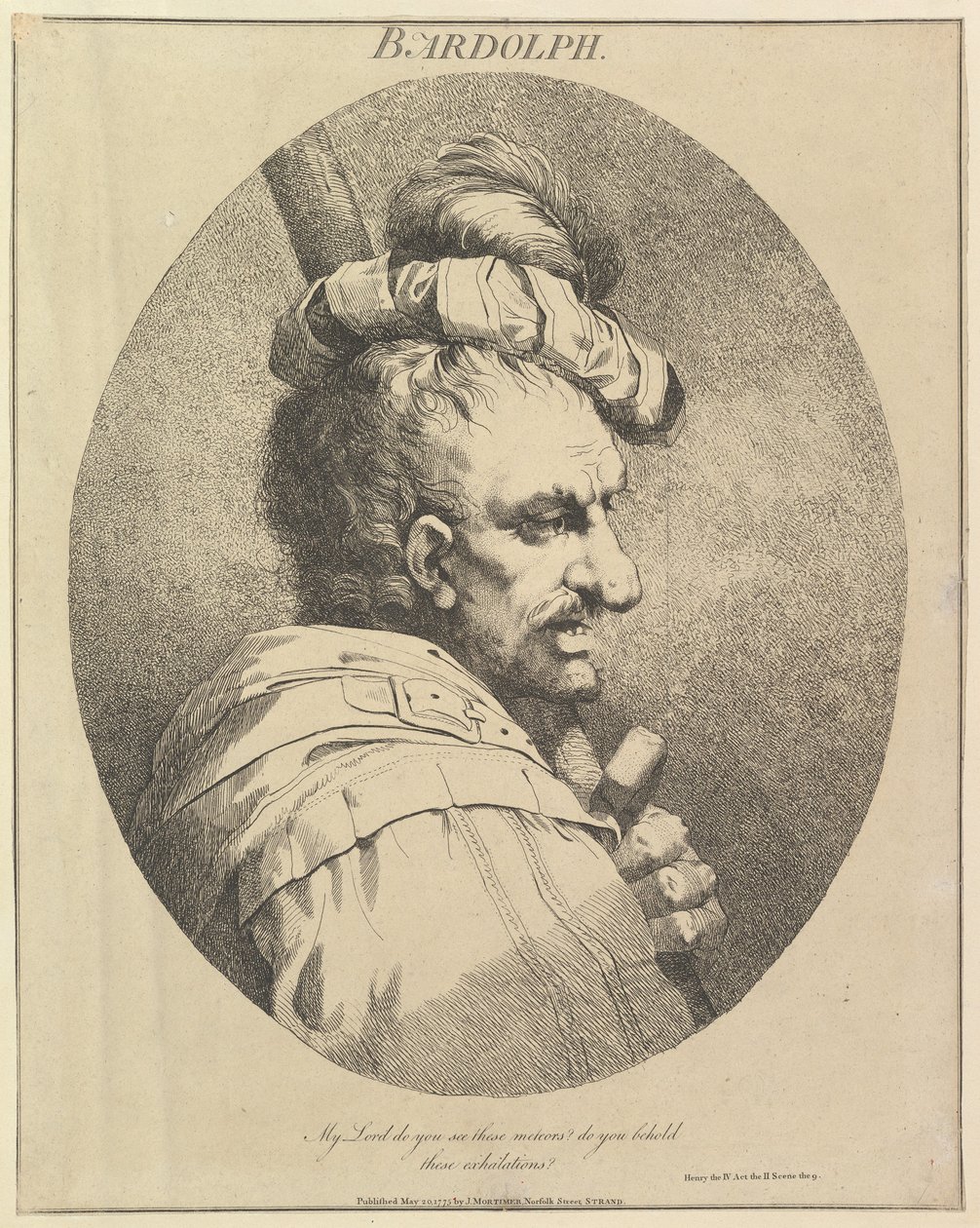 Bardolph اثنا عشر شخصية من شكسبير ، 20 مايو 1775. بواسطة جون هاميلتون مورتيمر