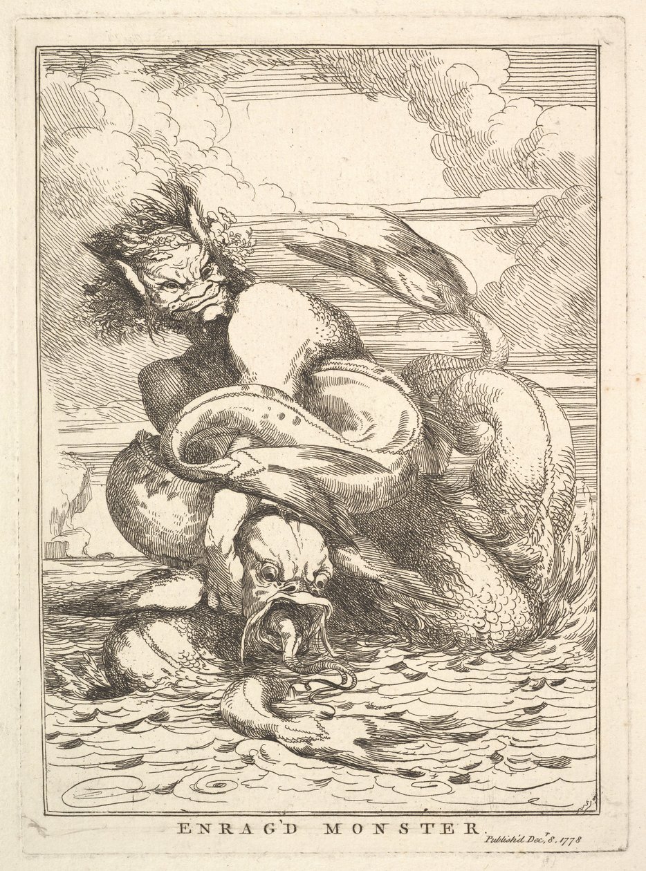 Enrag'd Monster ، 8 ديسمبر 1778. بواسطة جون هاميلتون مورتيمر
