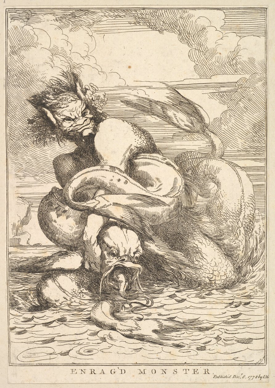وحش Enragd من خمسة عشر Etchings مخصصة للسير جوشوا رينولدز ، 8 ديسمبر 1778. بواسطة جون هاميلتون مورتيمر