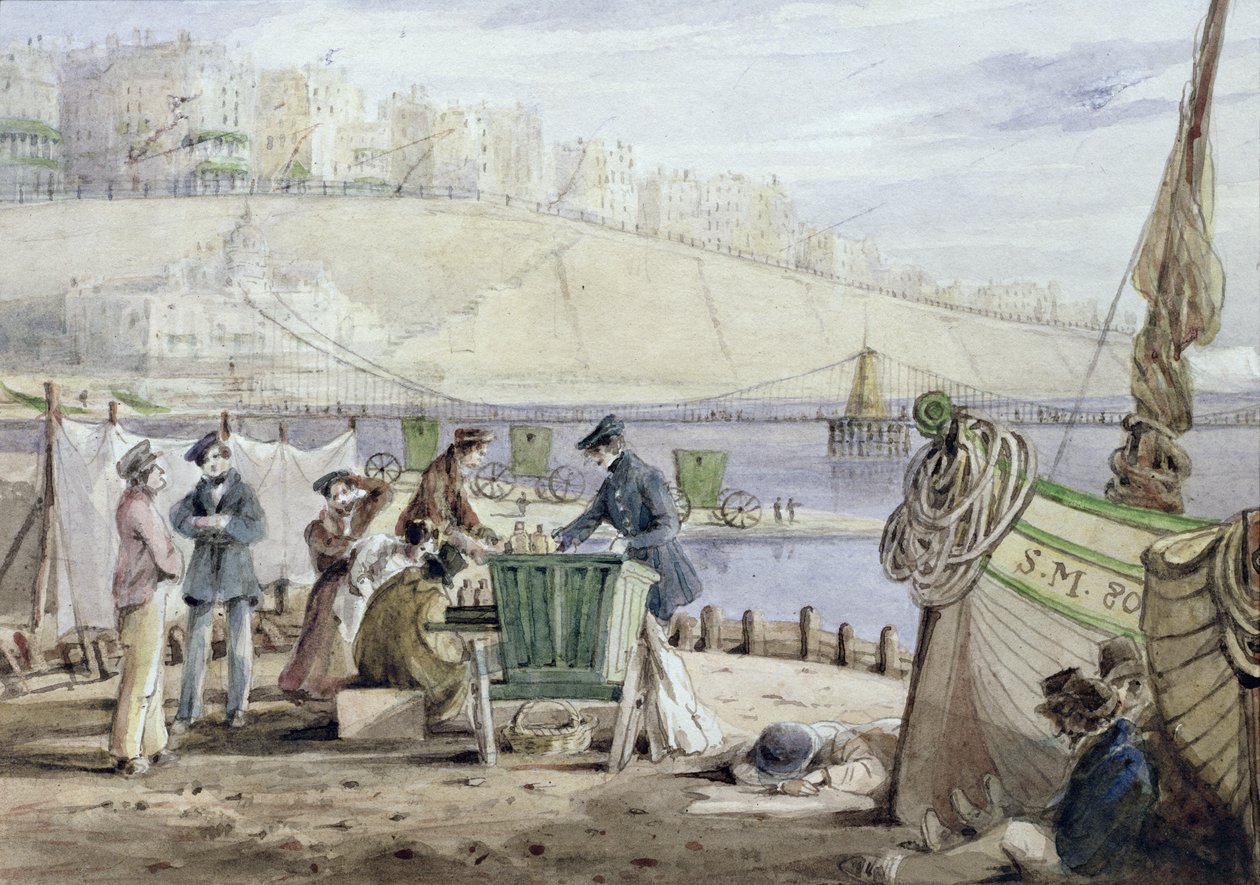 برايتون بيتش ، ساسكس ، 1844 (مرحاض على ورق) بواسطة جون هاردن