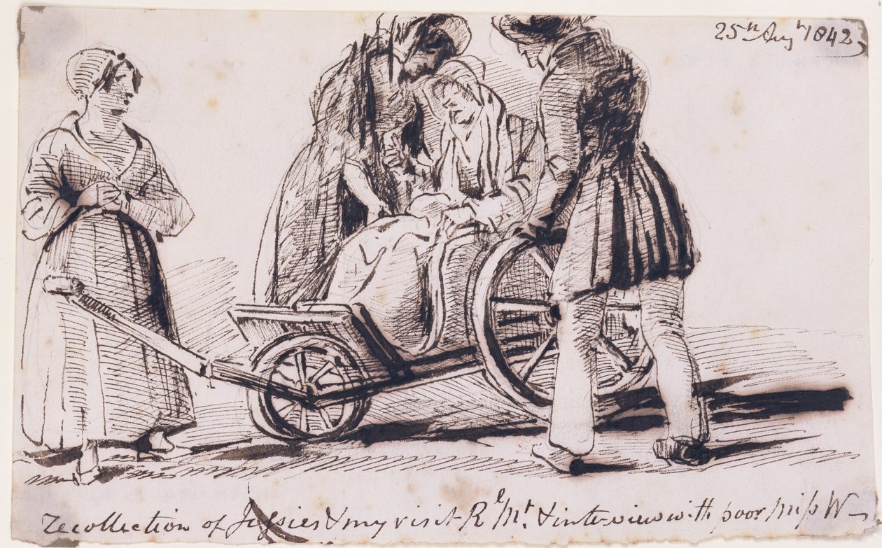 دوروثي وردزورث (1771-1855) على كرسي متحرك ، 1842 (حبر على ورق) بواسطة جون هاردن