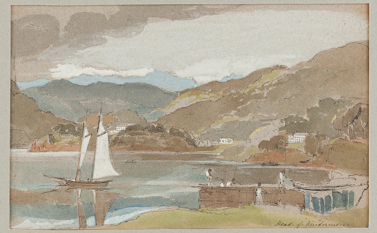 الإبحار في Windermere ، 1810 (مرحاض على ورق) بواسطة جون هاردن