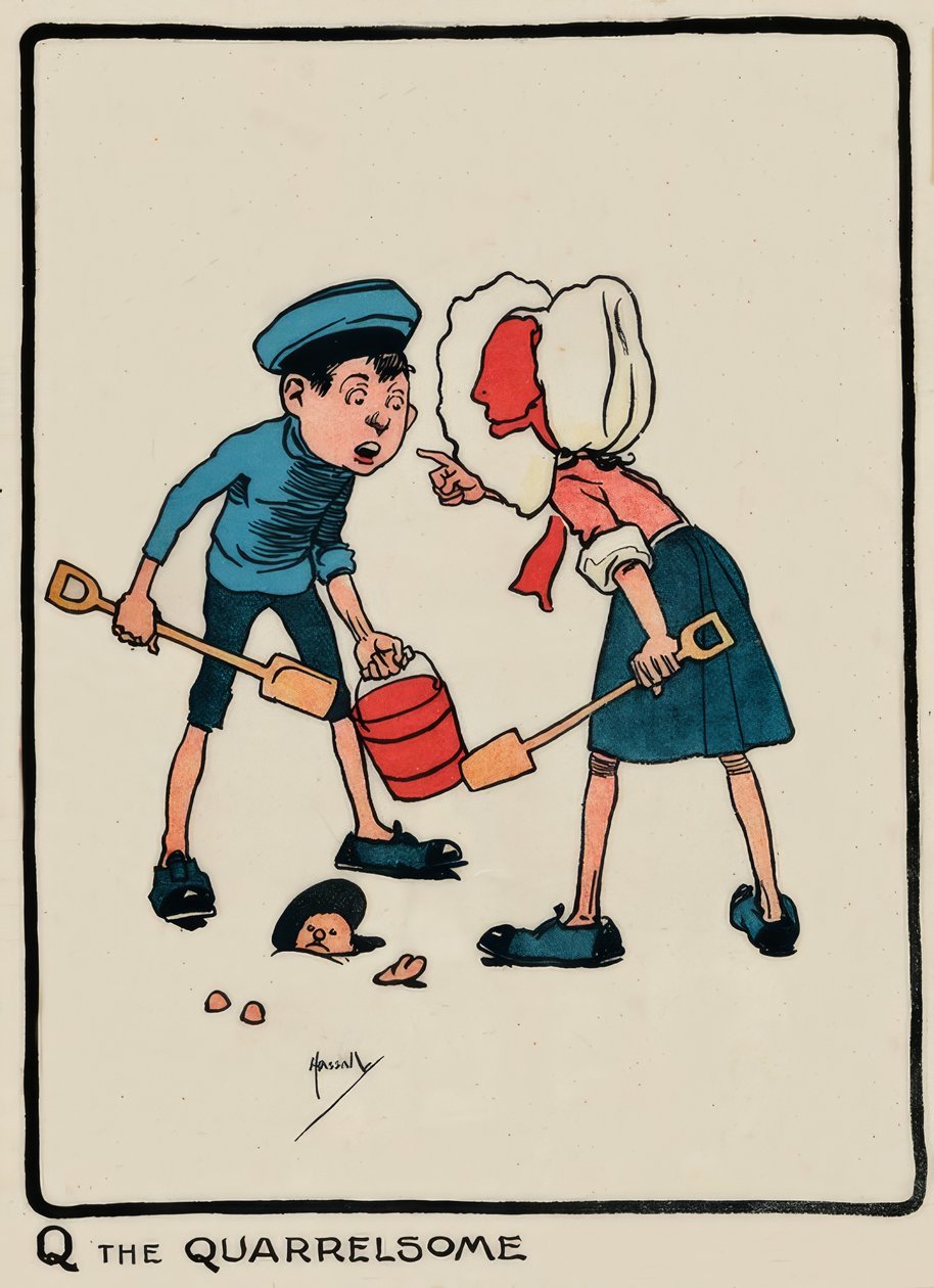 Q The Quarrelsome - J. Hassall - Zeichnung، 1903 بواسطة جون هاسال
