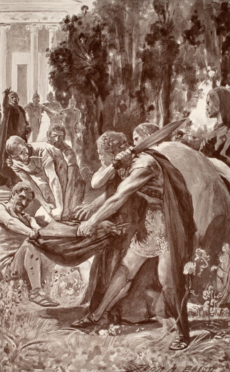 بريان يفسد خنزير الجلد ، التوضيح من "أسطورة سلتيك وأسطورة" بقلم تشارلز سكوير ، 1905 بواسطة جون هنري فريدريك بيكون