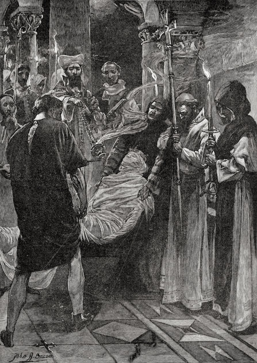 دفن الملك إيثيلبرت من كينت ، من كتاب "كنيسة إنجلترا: تاريخ للشعب" ، نُشر عام 1910 بواسطة جون هنري فريدريك بيكون