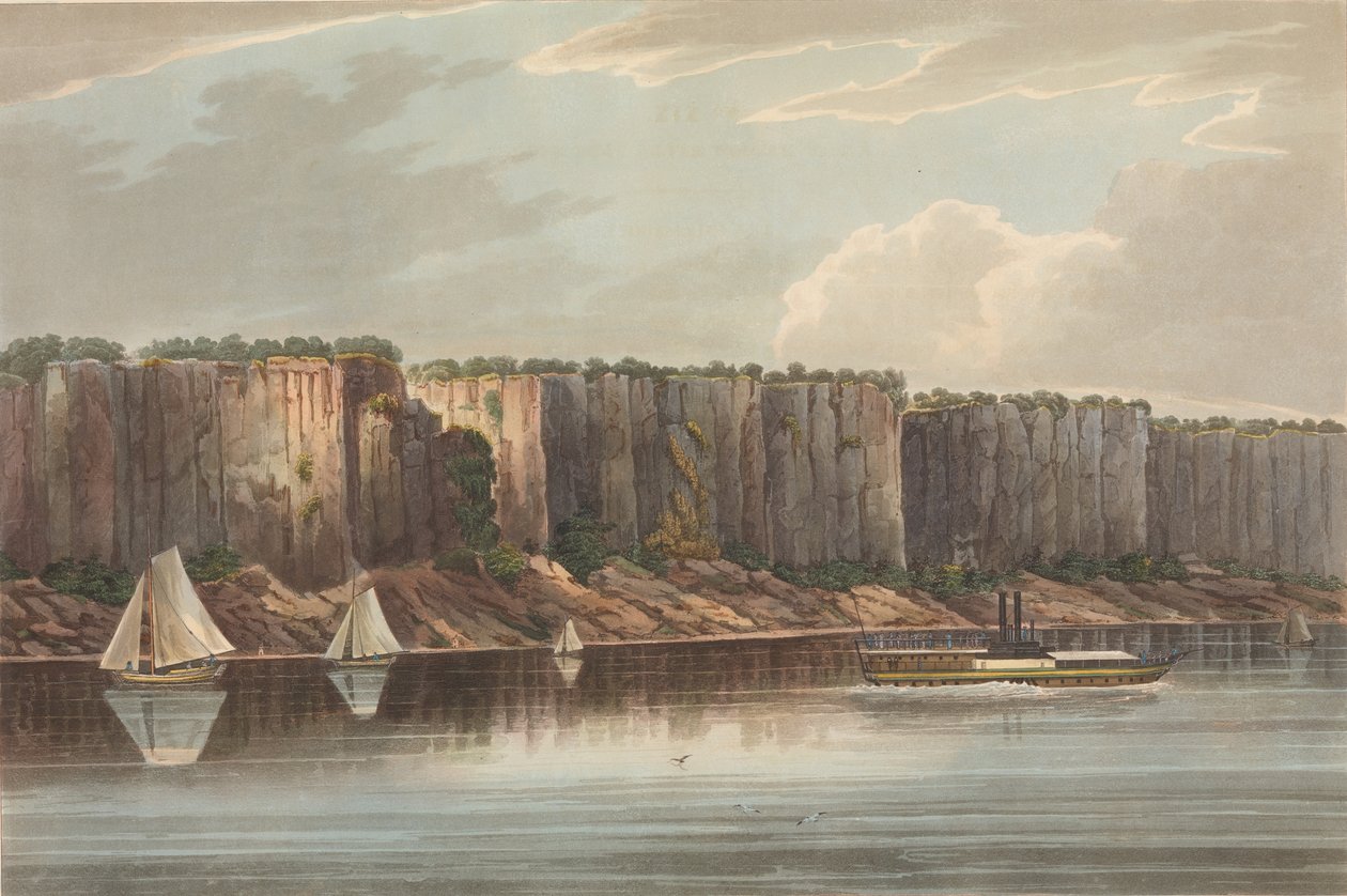The Palisades رقم 19 من محفظة نهر هدسون ، 1823-24. بواسطة جون هيل