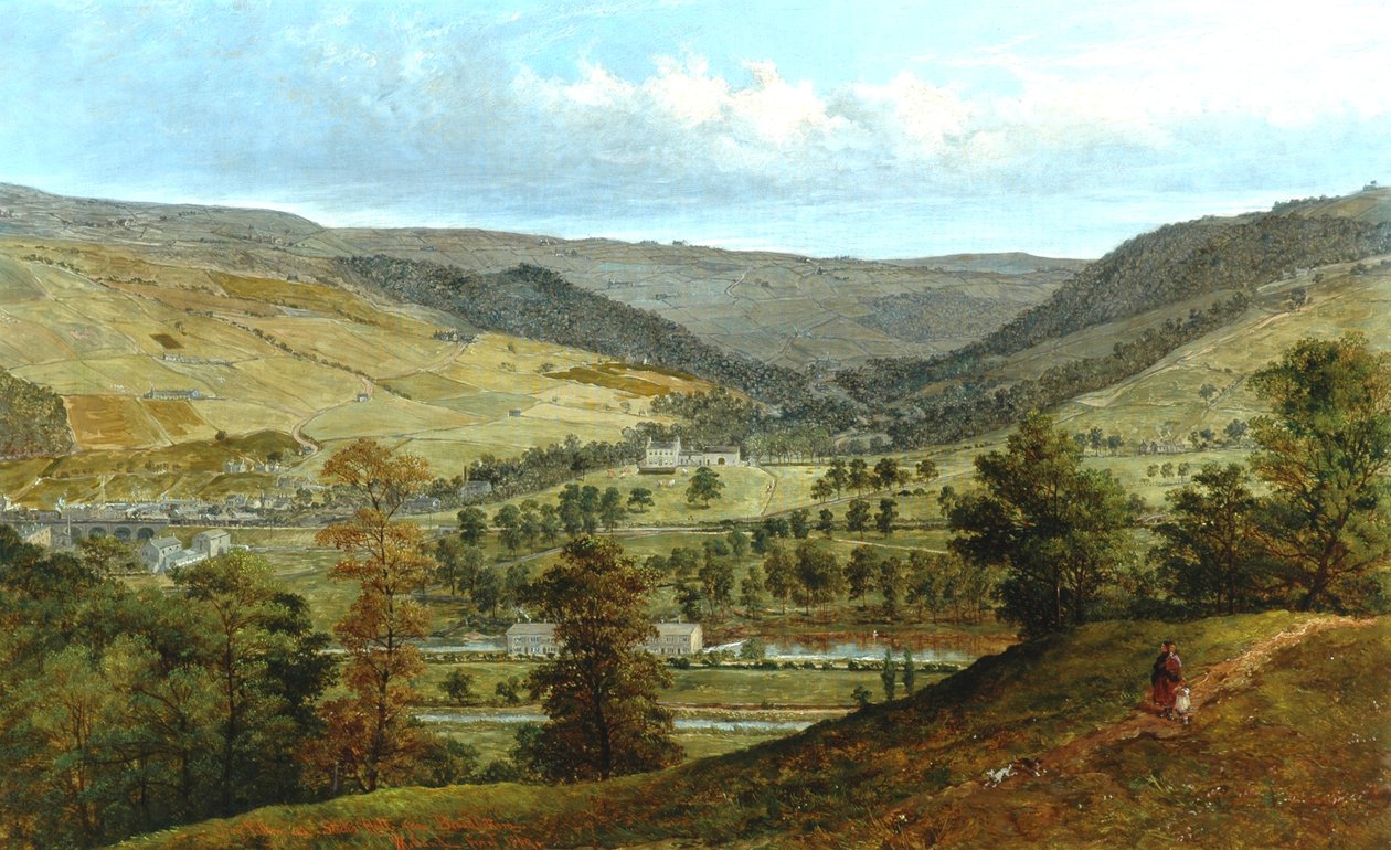 قاعة Cragg Vale & Stocks من برودبوتوم ، 1869 بواسطة جون هولاند