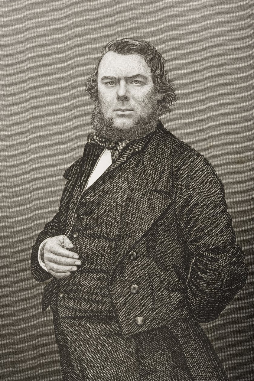 هيو ستويل براون (1823-1886) منقوش بواسطة DJ Pound من صورة ، من "غرفة الرسم للشخصيات البارزة ، المجلد 2" ، نُشر في لندن ، 1860 بواسطة جون جابيز إدوين بيزلي مايال