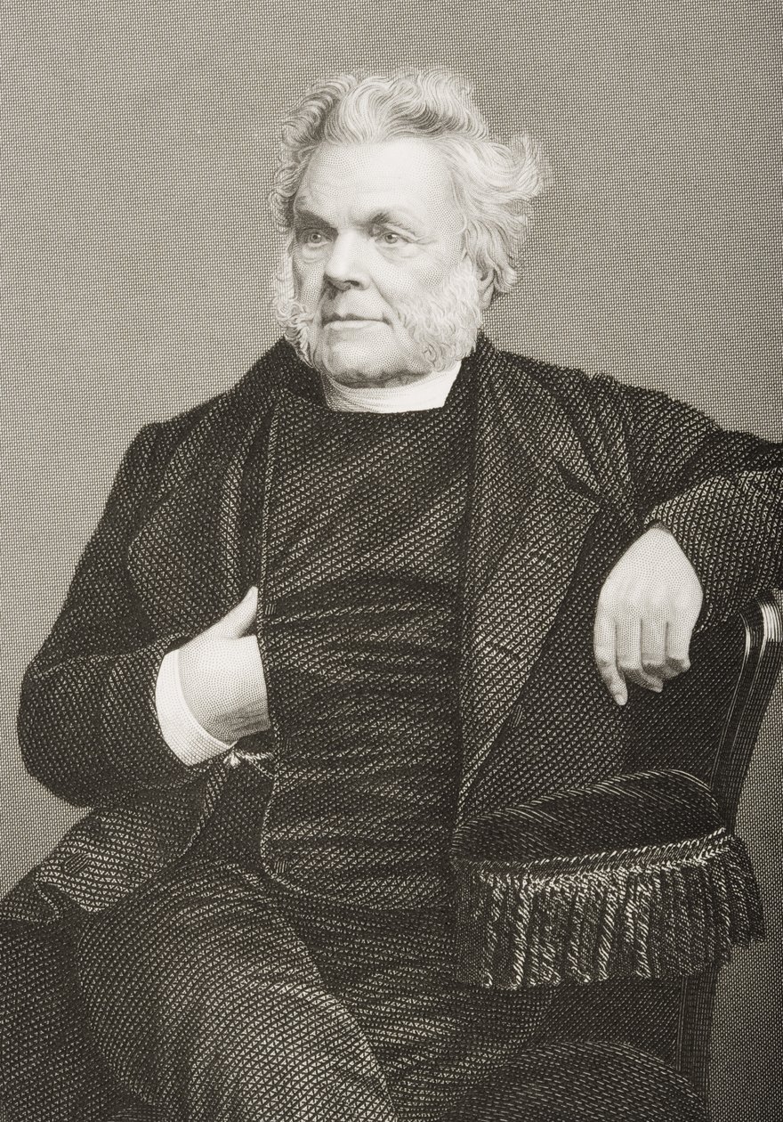جون أنجيل جيمس (1785-1859) منقوش بواسطة DJ Pound من صورة فوتوغرافية ، من "غرفة الرسم للشخصيات البارزة ، المجلد 2" ، نُشر في لندن ، 1860 بواسطة جون جابيز إدوين بيزلي مايال