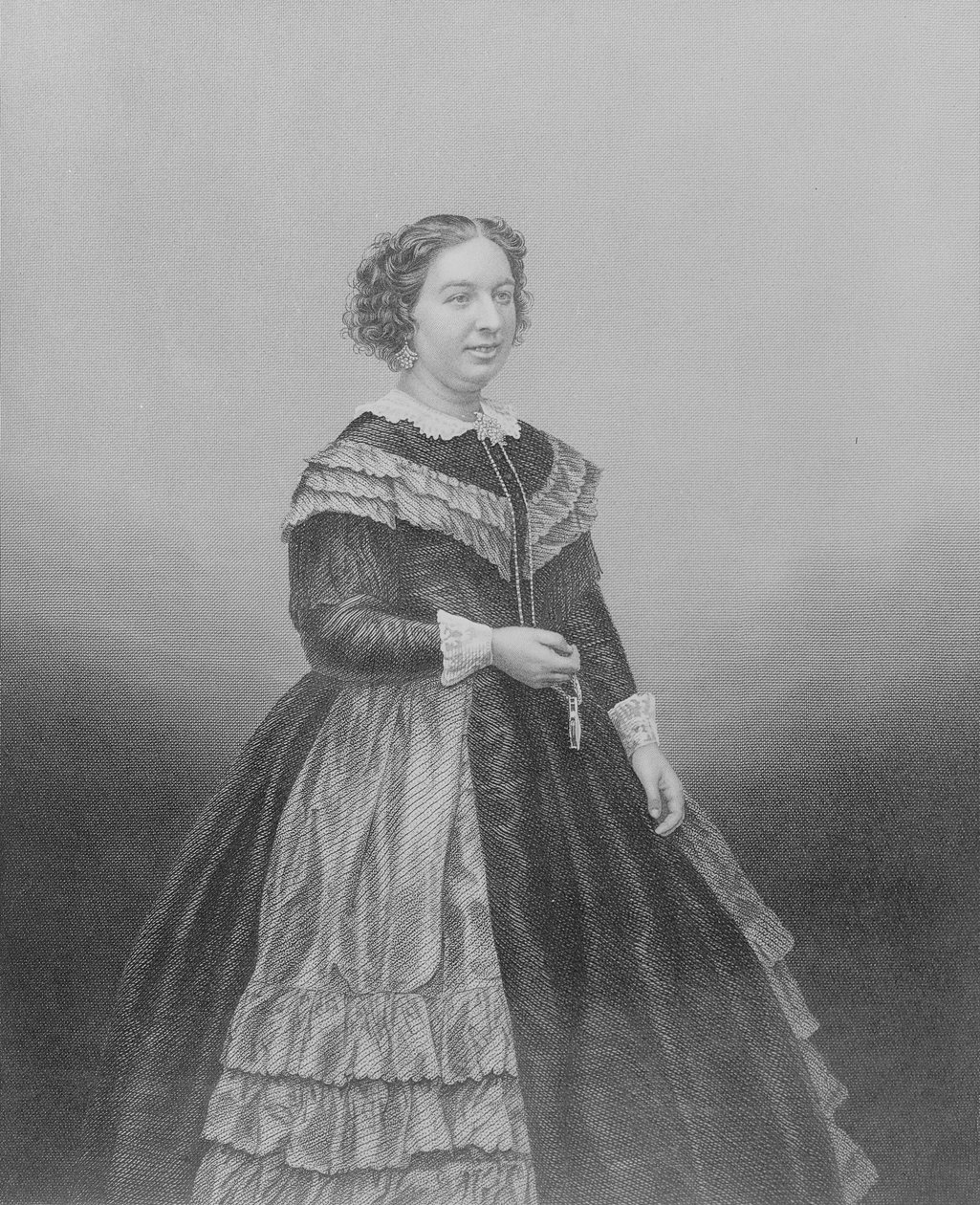 الآنسة لويزا باين ، من "معرض صور غرفة الرسم للشخصيات البارزة" ، 1861 (نقش الفولاذ) بواسطة جون جابيز إدوين بيزلي مايال