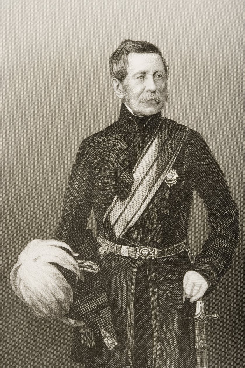 السير جون فوكس بورغوين (1782-1871) محفور بواسطة DJ Pound من صورة فوتوغرافية ، من "غرفة الرسم للشخصيات البارزة ، المجلد 2" ، نُشر في لندن ، 1860 بواسطة جون جابيز إدوين بيزلي مايال