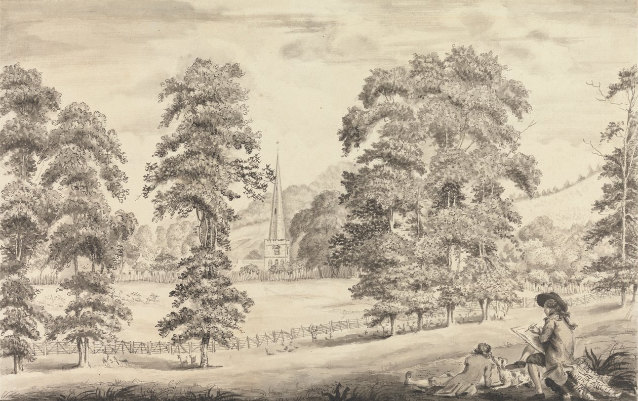 منظر طبيعي مع Ledbury Church Spire بواسطة جون جيمس باراليت