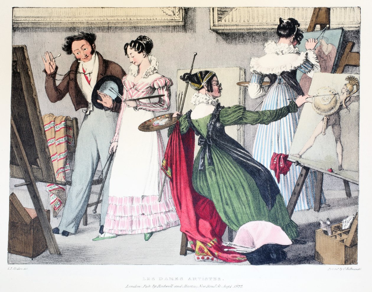 Les Dames Artistes ، نشره رودويل ومارتن ، 1820 بواسطة جون جيمس شالون