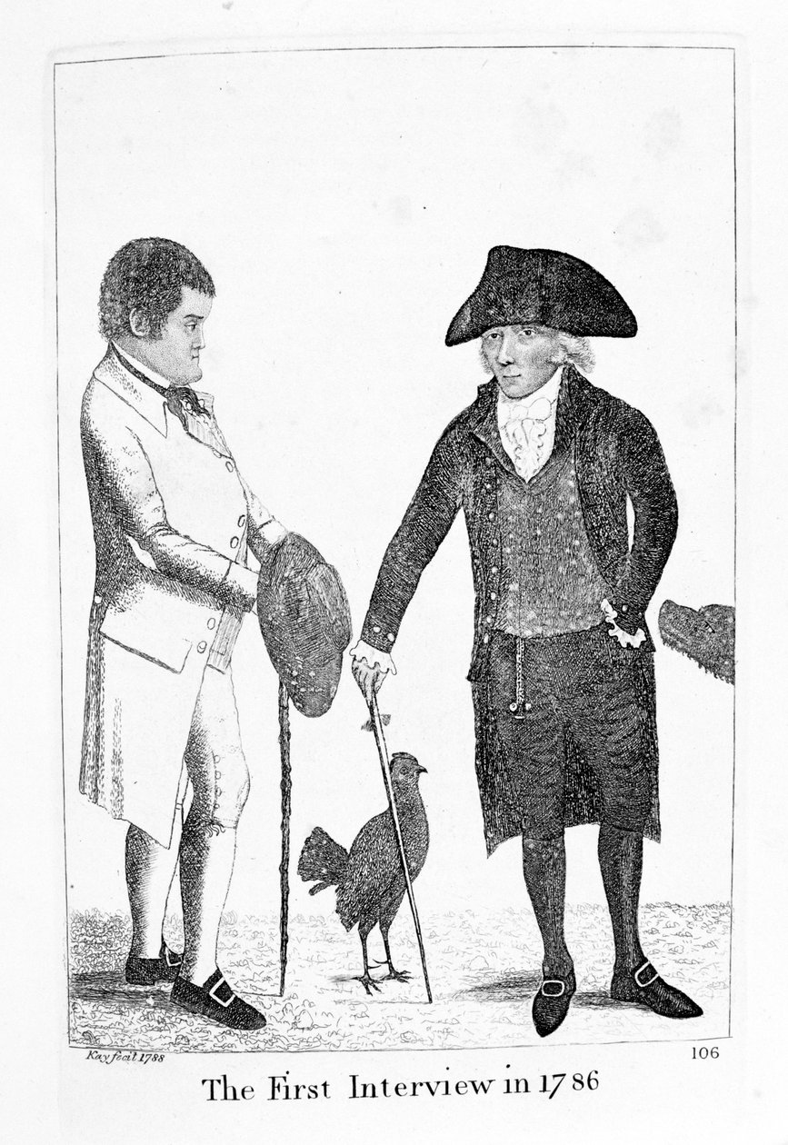 المقابلة الأولى عام 1786 بين ديكون برودي وجورج سميث 1788 بواسطة جون كاي