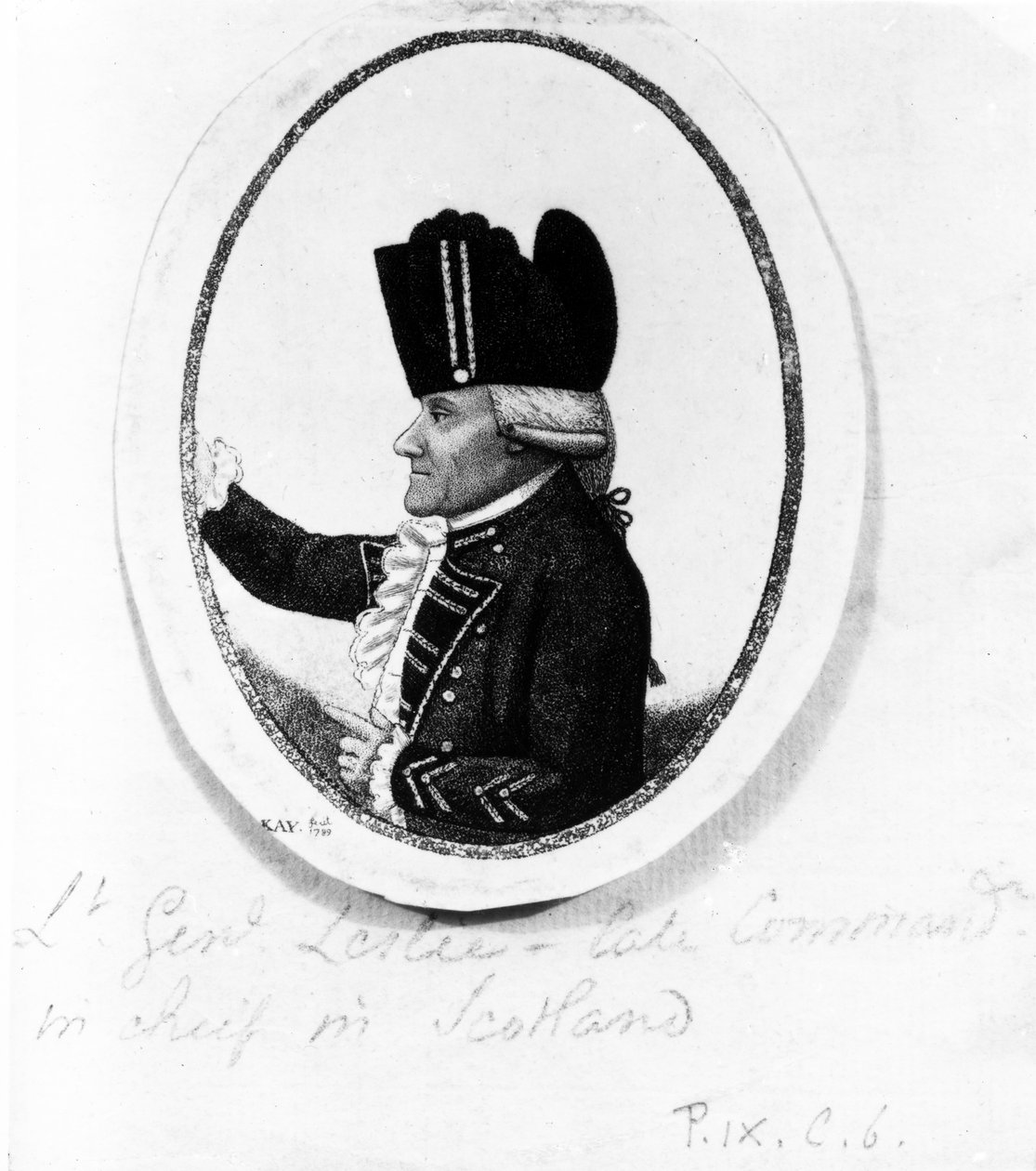 العسل. ألكسندر ليزلي (الفوج التاسع من القدم) ، رسم توضيحي من "صور Kays" ، 1789 بواسطة جون كاي