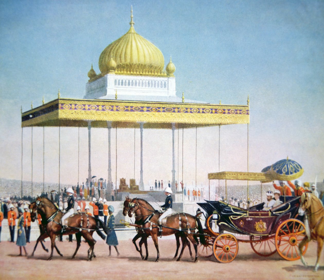 King George V at the Delhi Durbar بواسطة جون ل. (بعد) بيمبرتون