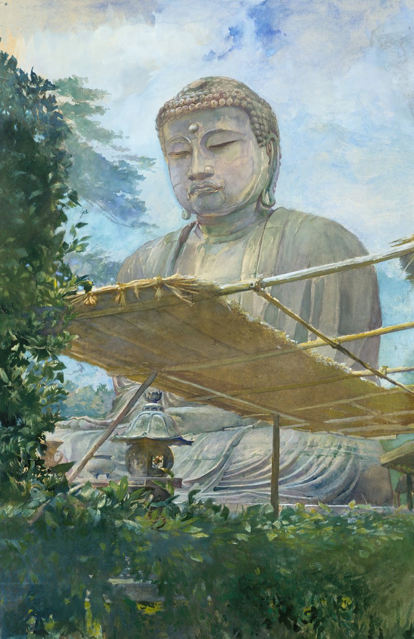 التمثال العظيم لأميدا بوذا في كاماكورا ، المعروف باسم Daibutsu ... ، 1887. بواسطة جون لا فارج