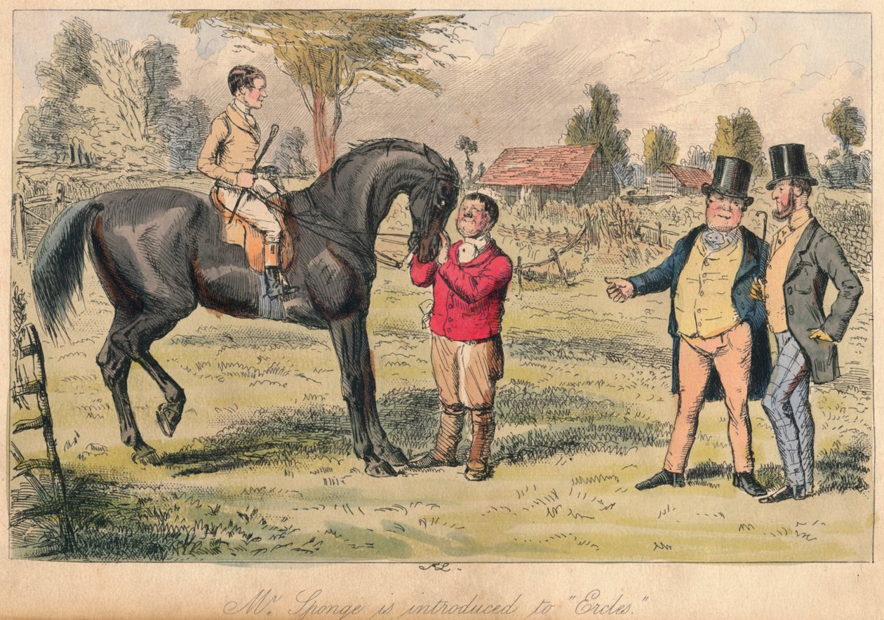 'السيد. تم تقديم الإسفنج إلى Ercles ، 1865. الفنانين: John Leech ، Hablot Knight Browne. بواسطة جون ليش ، هابلوت نايت براون