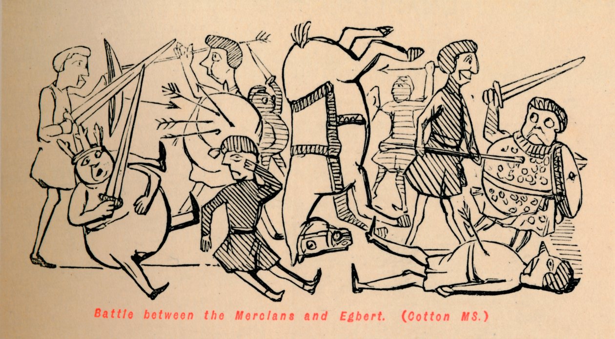 معركة بين مرسيانس وإجبرت ، c1860 ، c1860 بواسطة جون ليتش