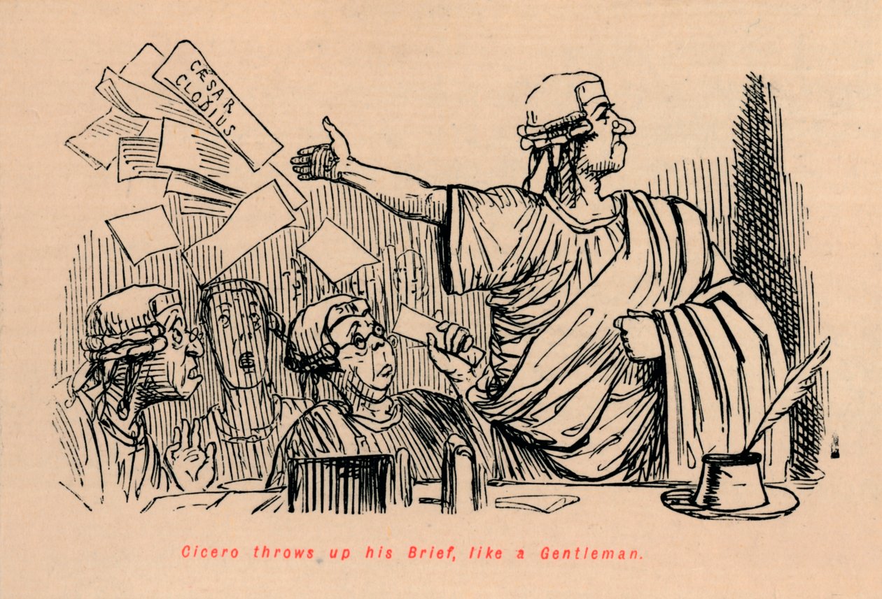 Cicero يرمي مذكرته ، مثل رجل ، 1852 بواسطة جون ليتش