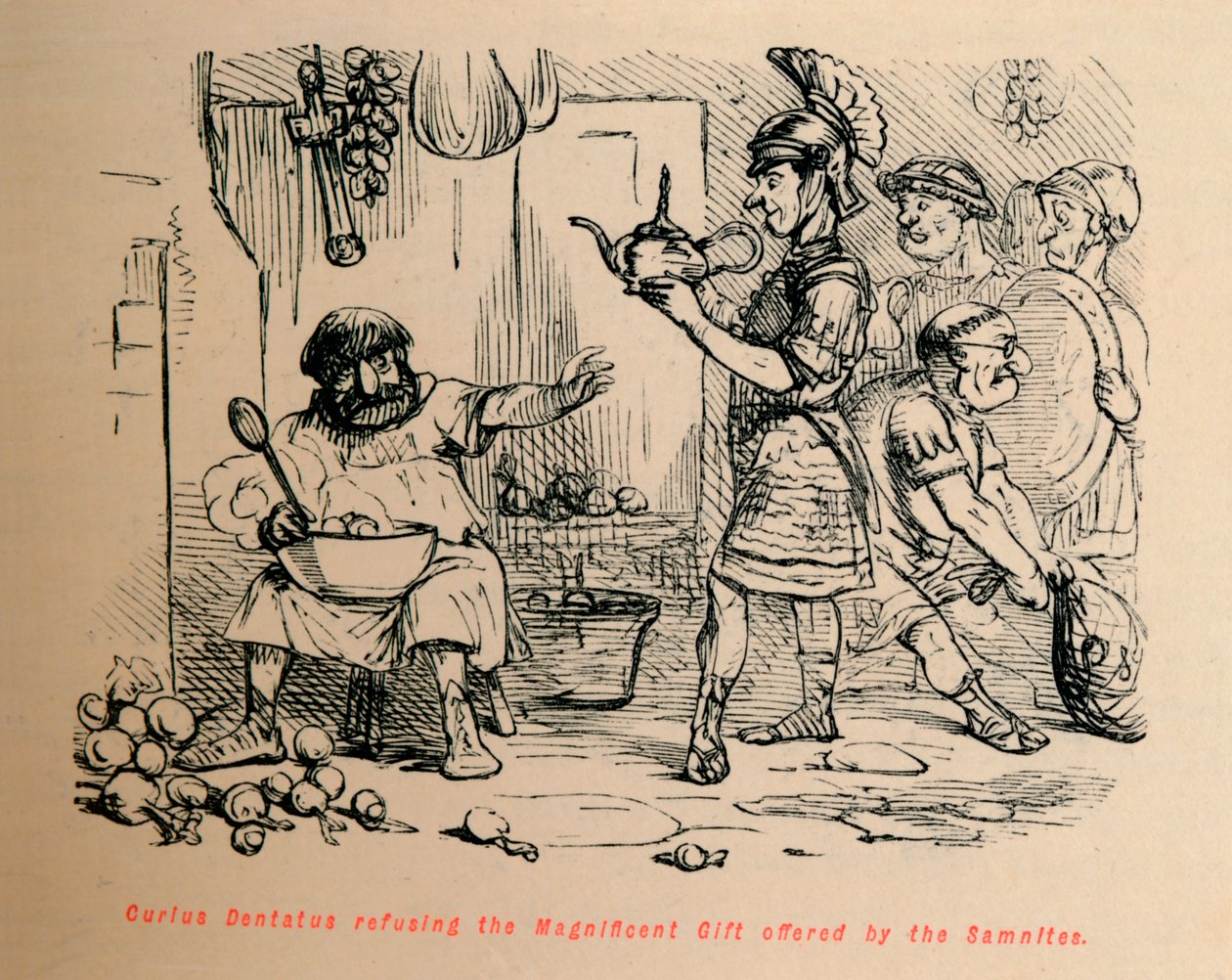 كوريوس دنتاتوس يرفض الهدية الرائعة التي قدمها Samnites ، 1852 بواسطة جون ليتش