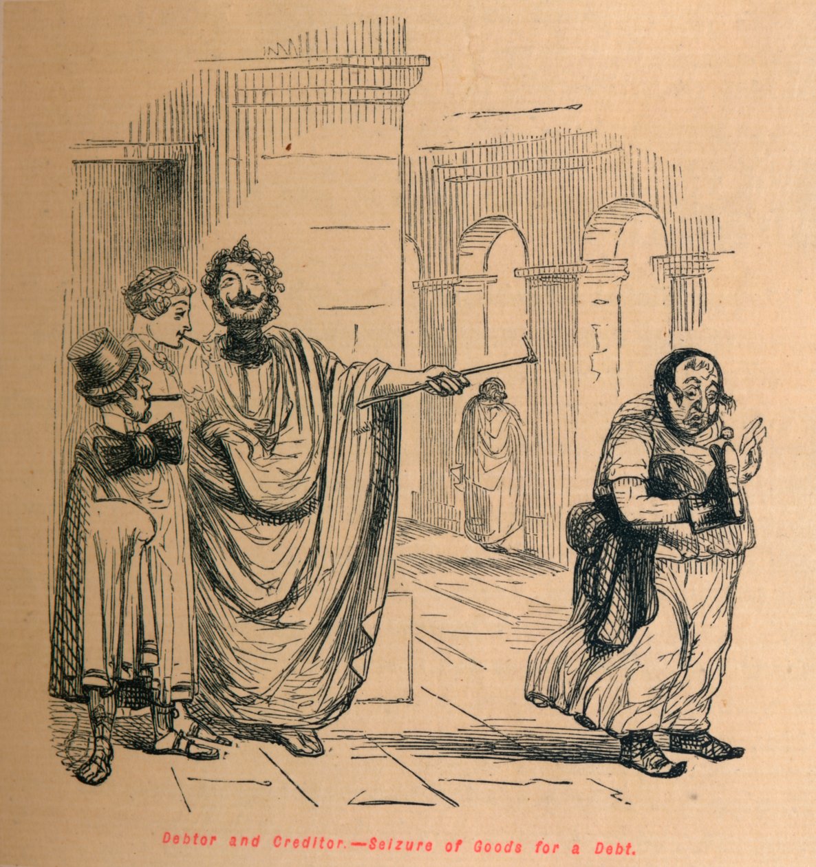 المدين والدائن - الاستيلاء على السلع للديون ، 1852 بواسطة جون ليتش