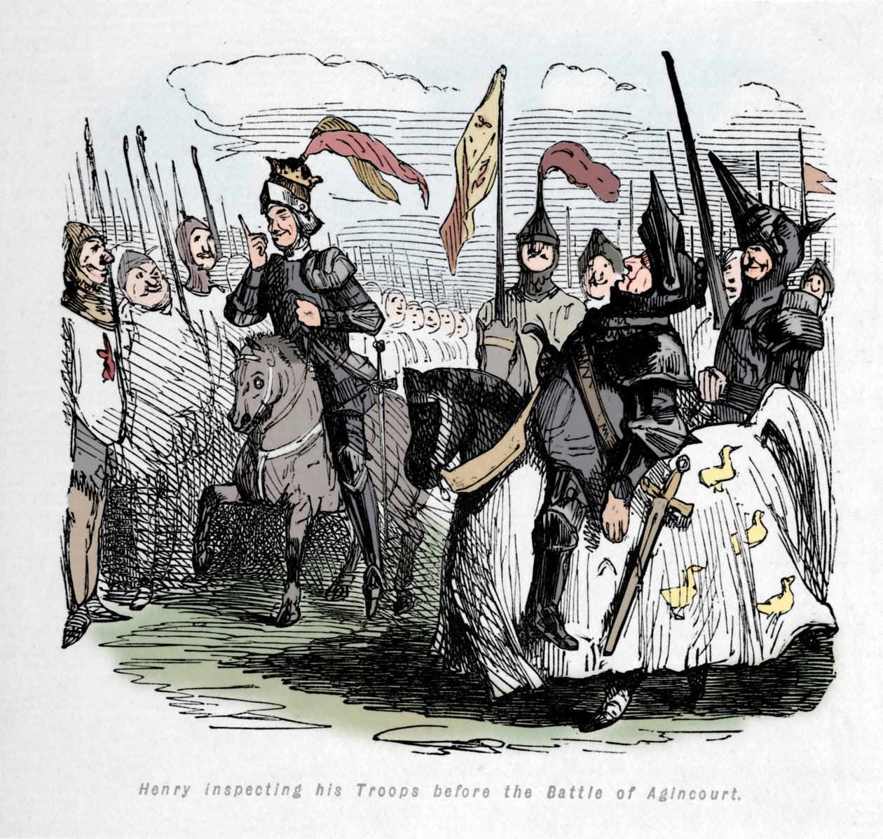 هنري يتفقد قواته قبل معركة أجينكورت ، c1860 ، c1860 بواسطة جون ليتش
