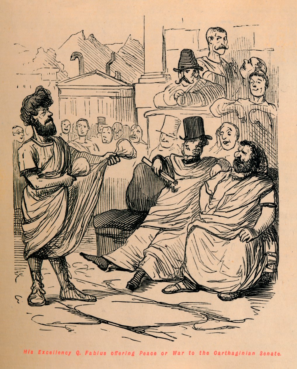 معالي Q فابيوس يقدم السلام أو الحرب لمجلس الشيوخ القرطاجي ، 1852 بواسطة جون ليتش