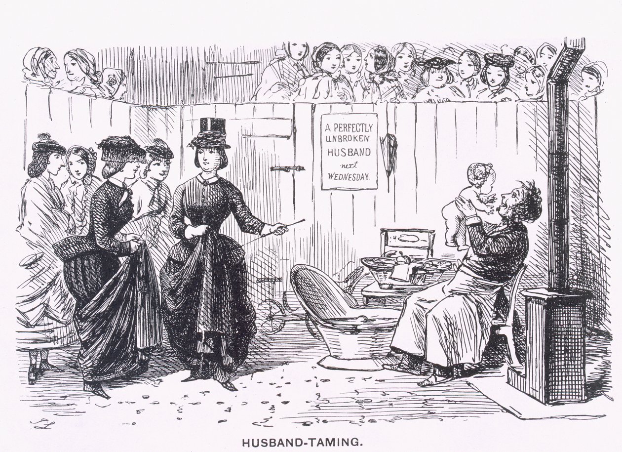 ترويض الزوج ، Almanack لـ &39;59 ، من مجلة &39;Punch&39; ، 1859 بواسطة جون ليتش