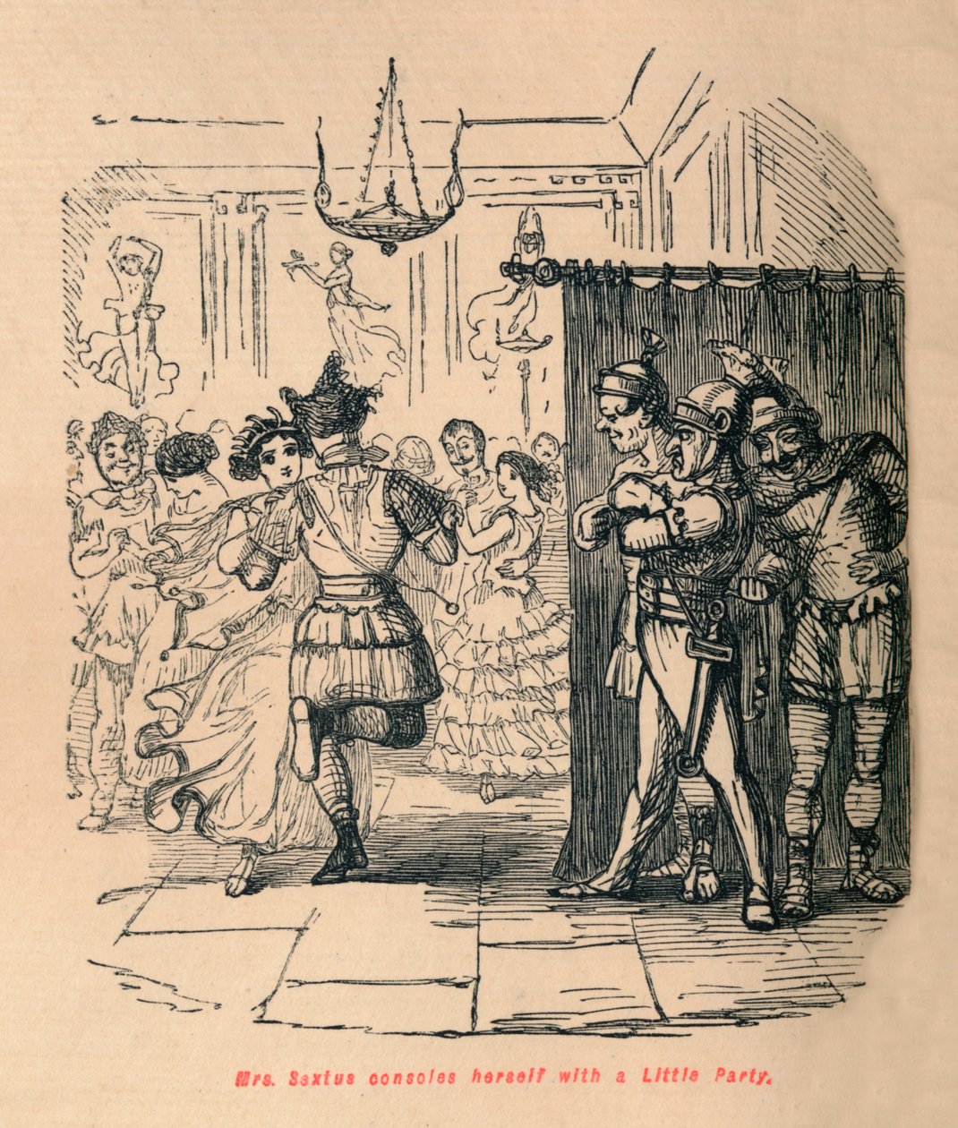 السيدة سيكستوس تقيم نفسها مع حزب صغير ، 1852 بواسطة جون ليتش