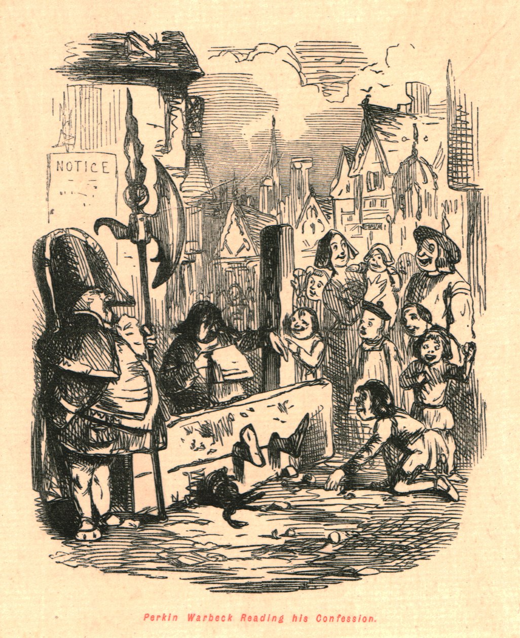 بيركين واربيك يقرأ اعترافه ، 1897. بواسطة جون ليتش