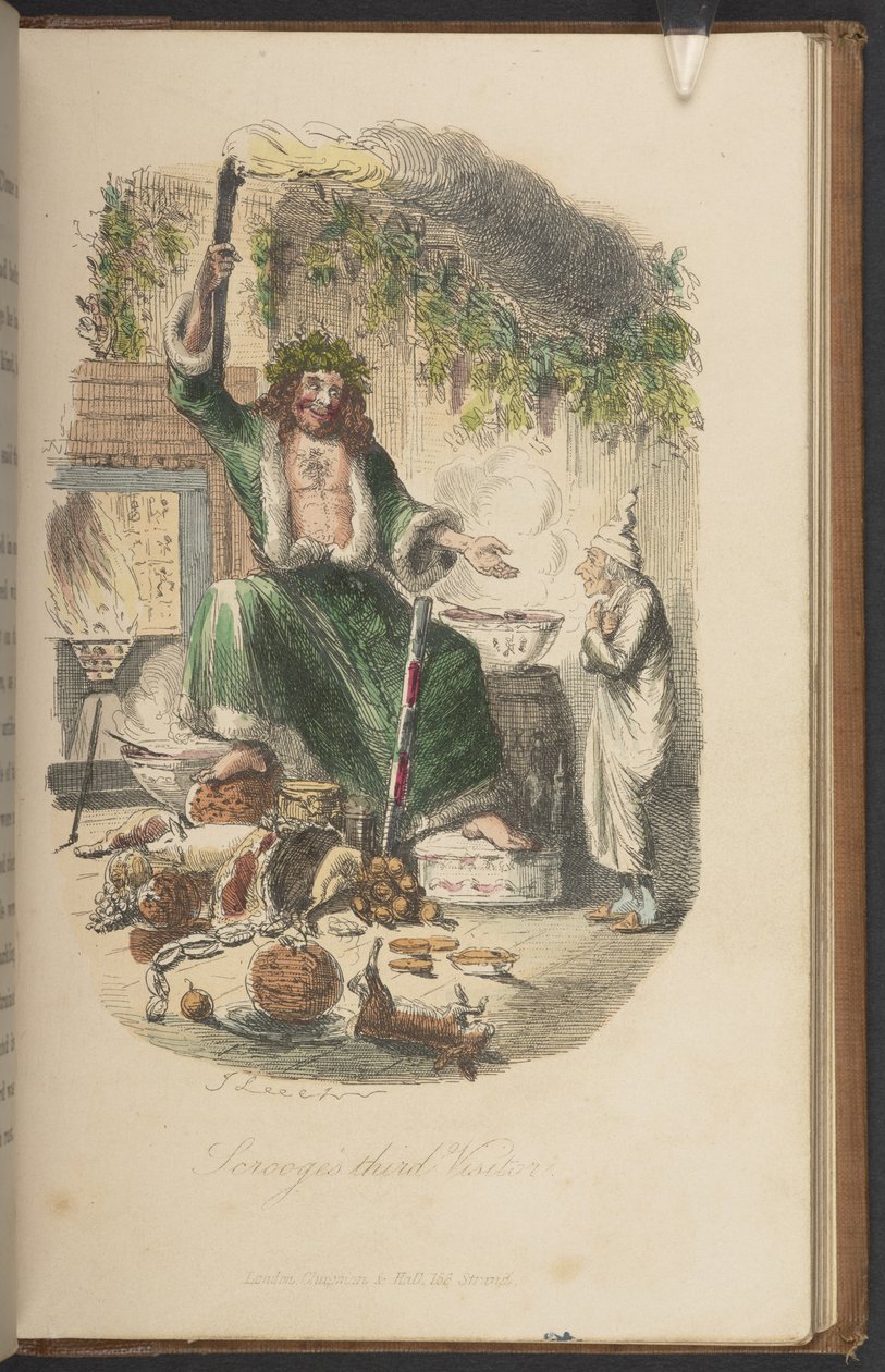 الزائر الثالث لـ Scrooge ، من الإصدار الأول من "A Christmas Carol" من تأليف تشارلز ديكنز بواسطة جون ليتش