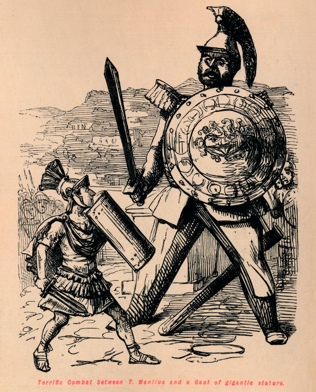 قتال رائع بين T Manlius و Gaul of Gigiant مكانة ، 1852 بواسطة جون ليتش