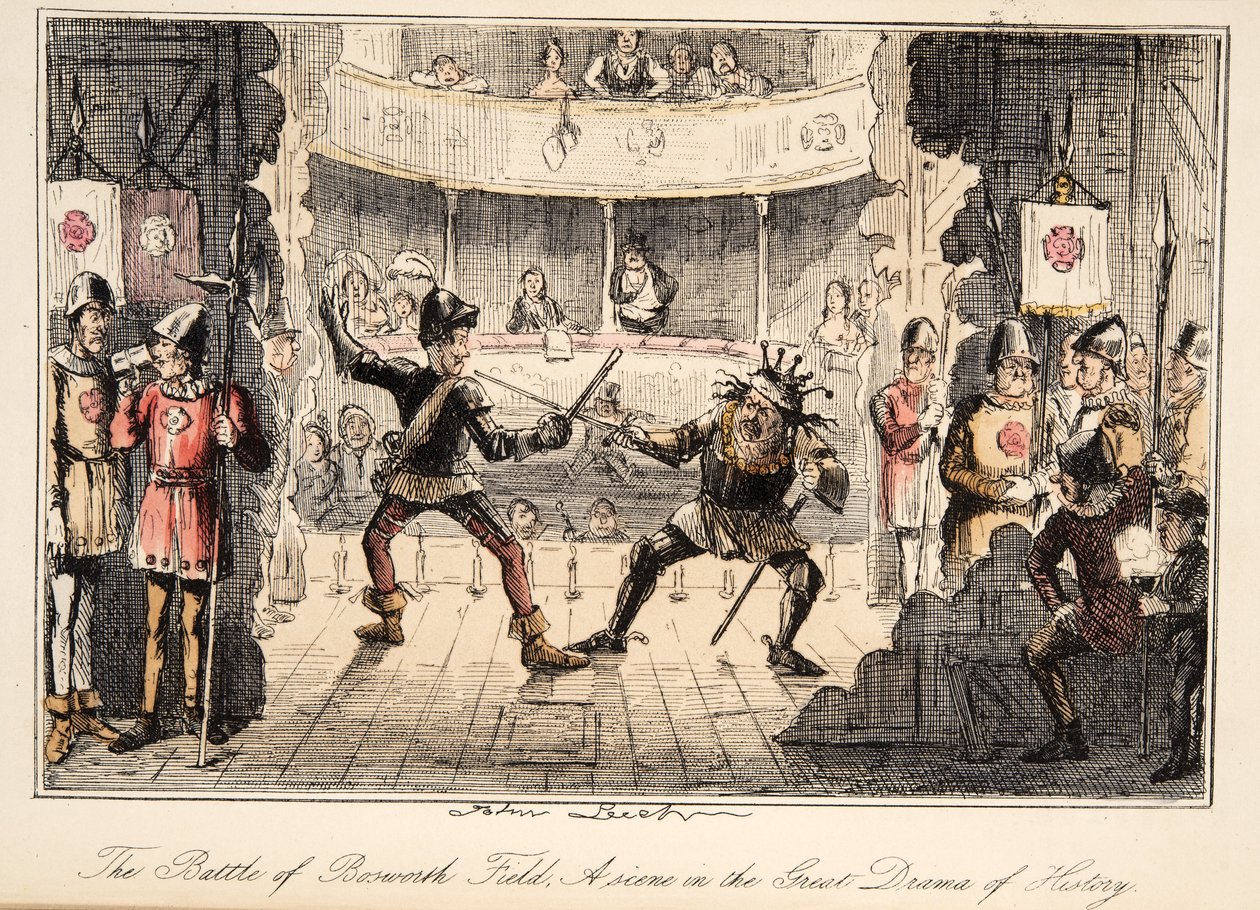 The Battle of Bosworth Field: A Scene from the Great Drama of History، from The Comic History of England، pub. 1864 (النقش اليدوي) بواسطة جون ليتش