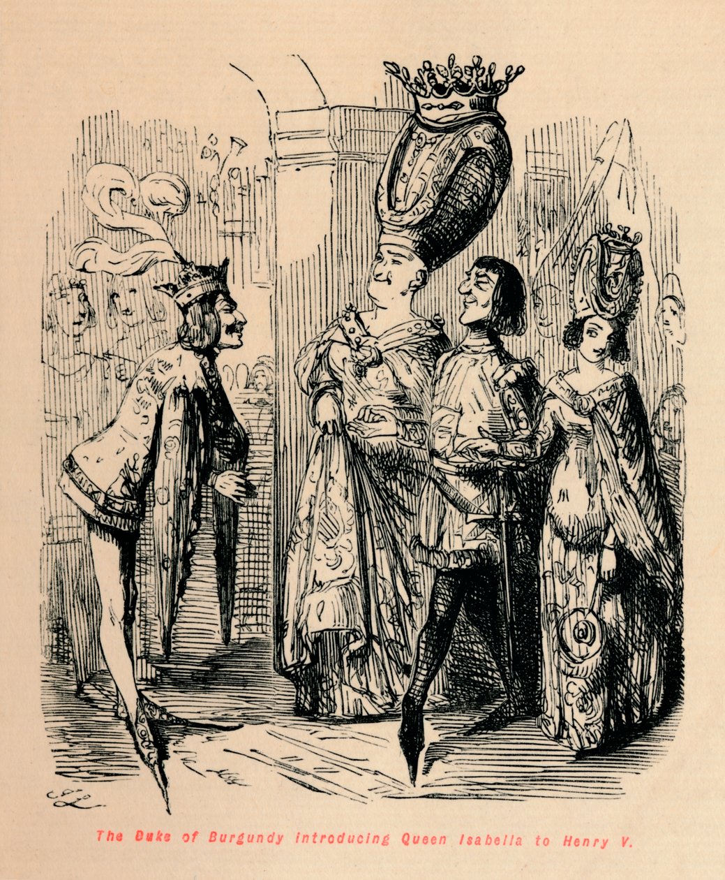 دوق بورغوندي يقدم الملكة إيزابيلا إلى هنري الخامس ، c1860 ، c1860 بواسطة جون ليتش