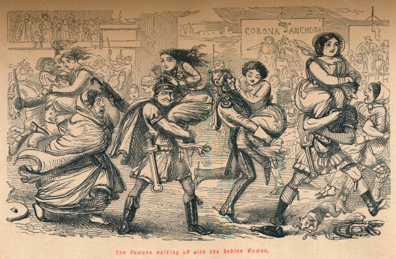 الرومان يسيرون مع نساء سابين ، 1852 بواسطة جون ليتش