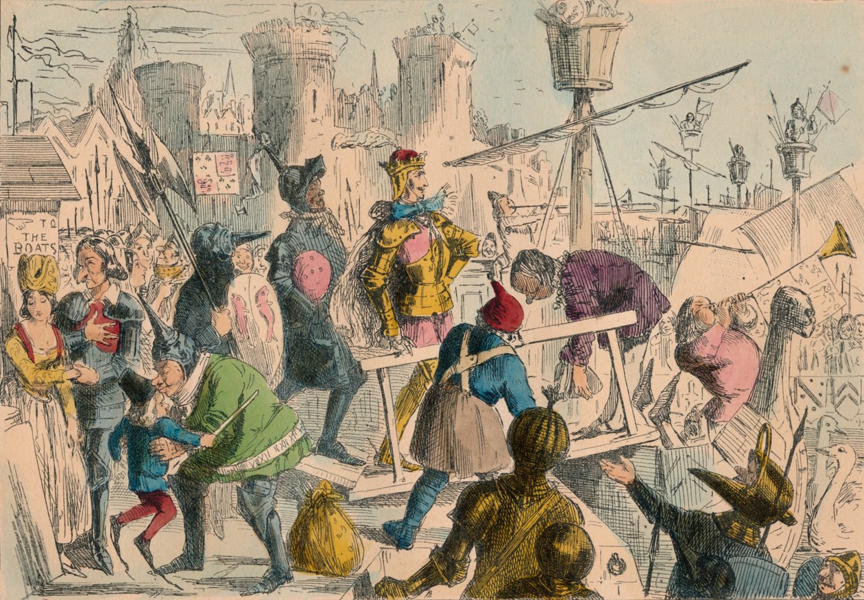 صعود الملك هنري الخامس في ساوثامبتون. 1415 م ، 1850 بواسطة جون ليتش وجيلبرت أبوت إيه بيكيت