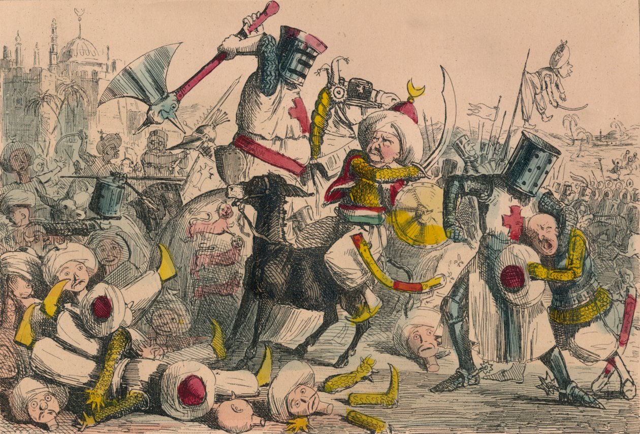 قتال رائع بين ريتشارد كور دي ليون وصلاح الدين ، 1850 بواسطة جون ليتش وجيلبرت أبوت إيه بيكيت
