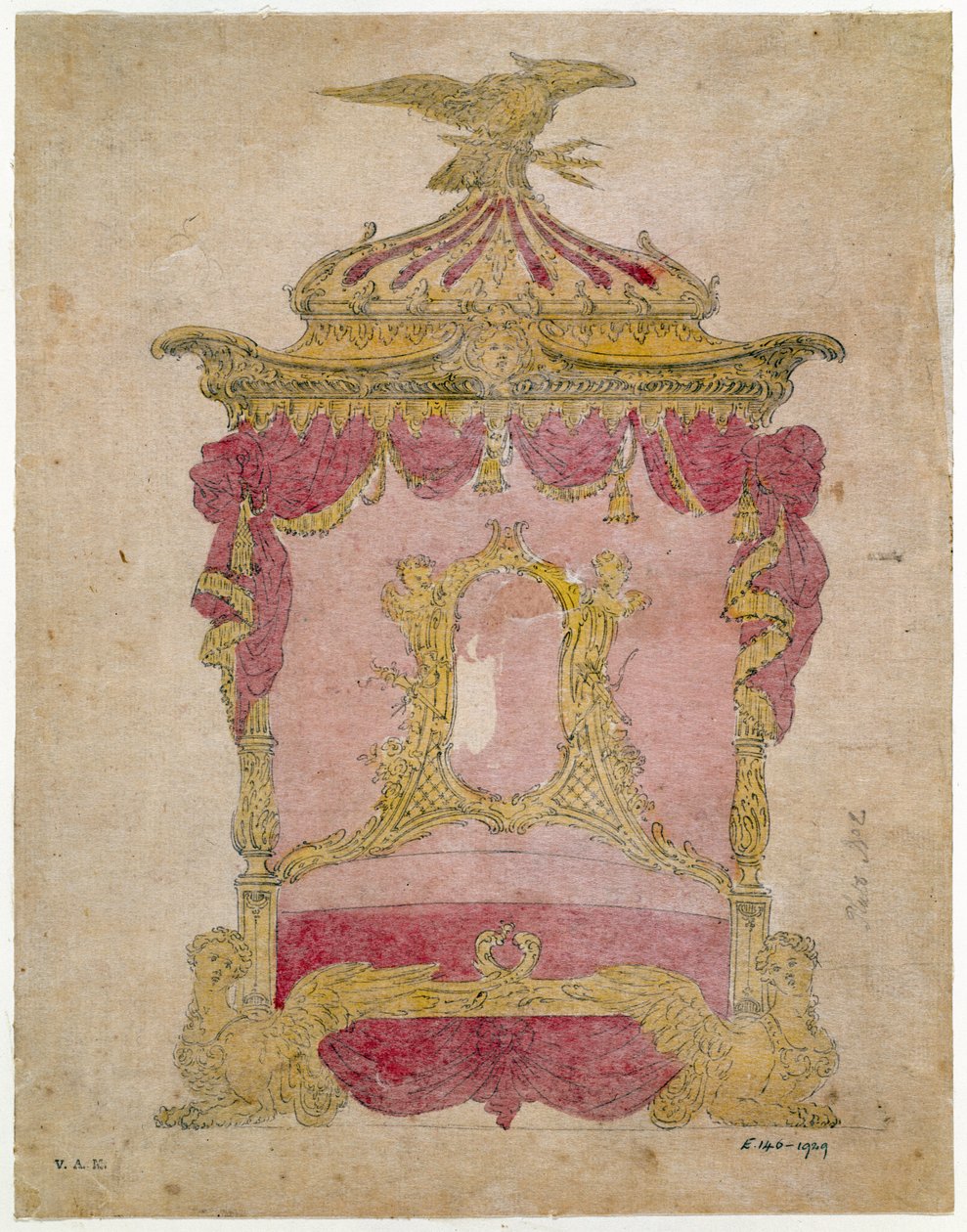 تصميم للسرير ، 1755-60 بواسطة جون لينيل