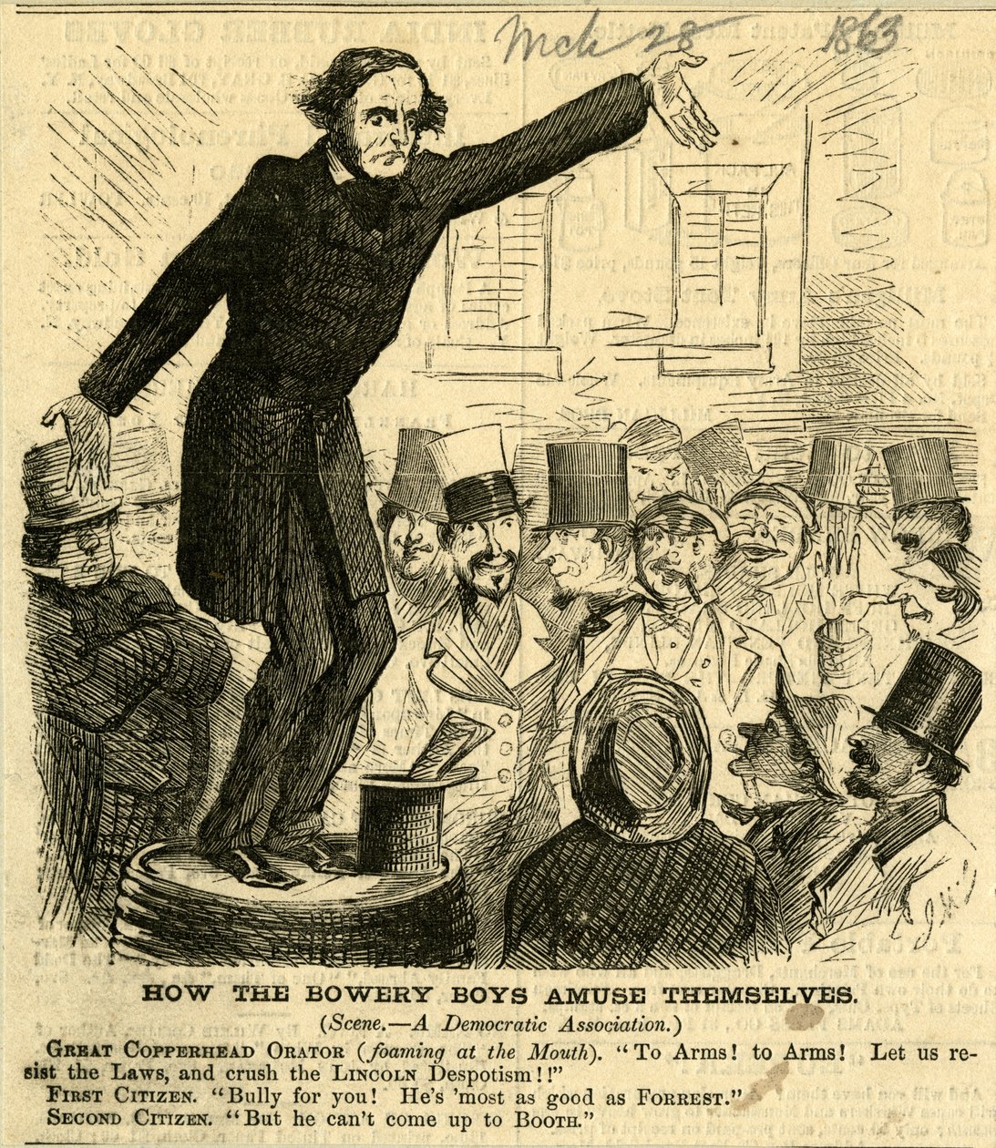 How The Bowery Boys Amuse Themselves، 1863 (نقش الخشب) بواسطة جون ماكلينان