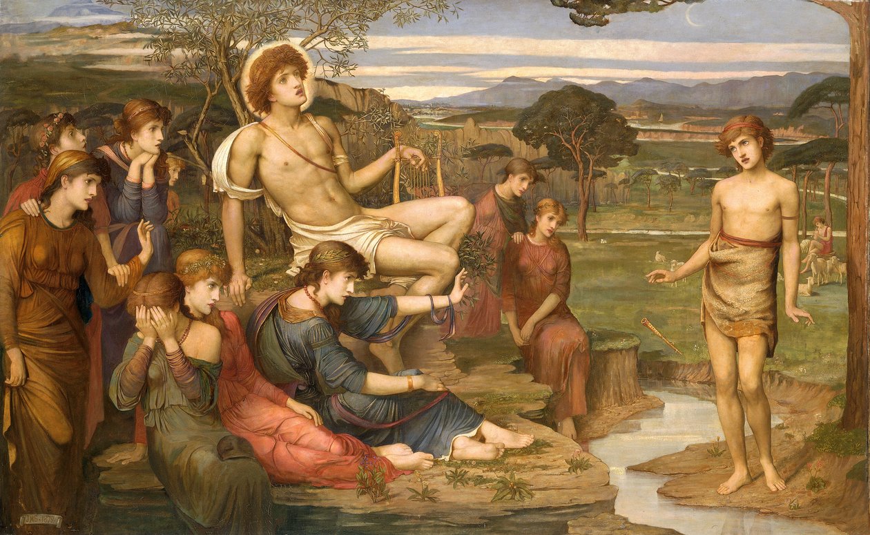 "أبولو ومارسياس" ، ١٨٧٩ بواسطة جون Melhuish Strudwick