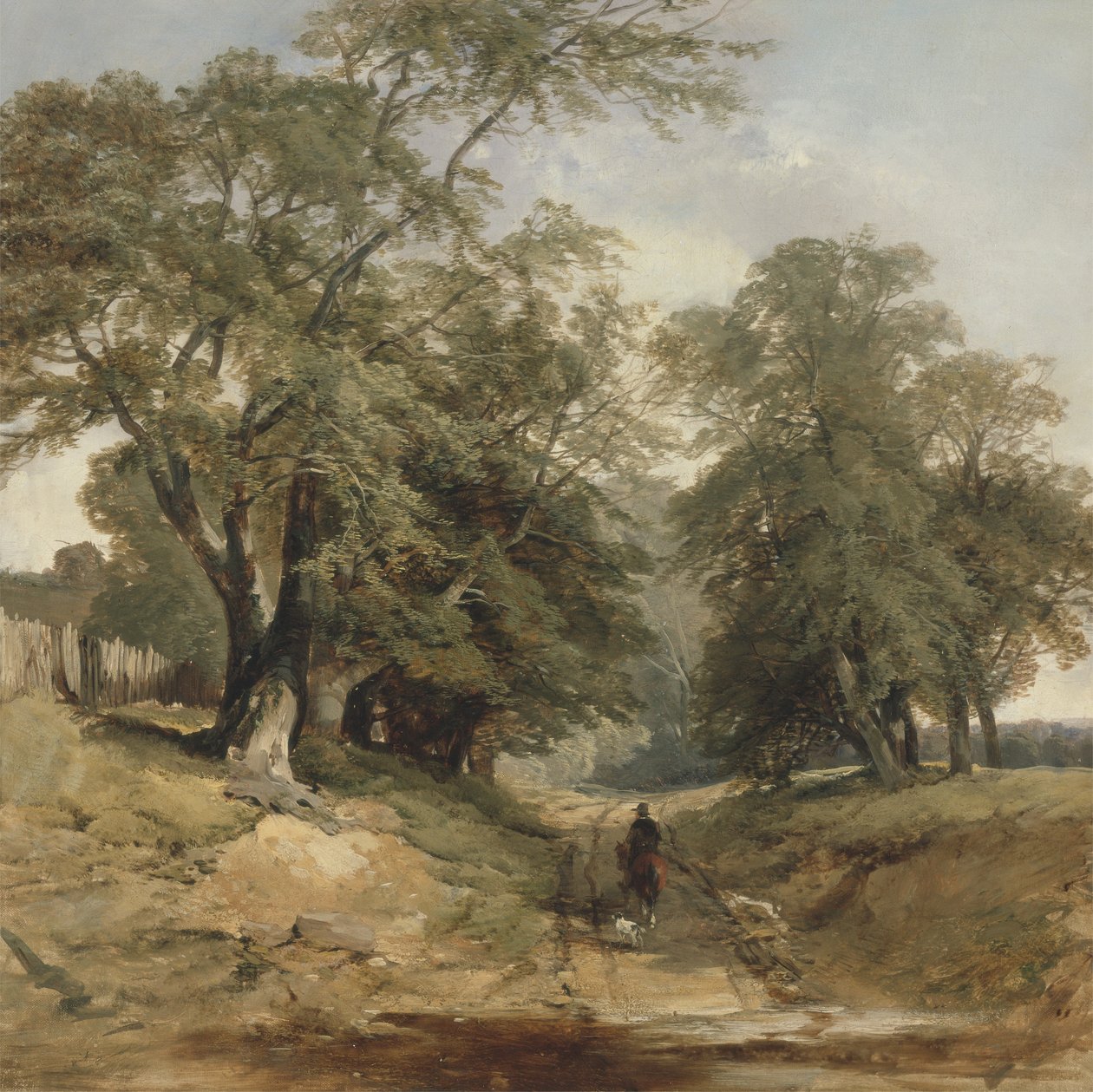 منظر طبيعي مع فارس ، حوالي 1850 (زيت على قماش) بواسطة جون ميدلتون