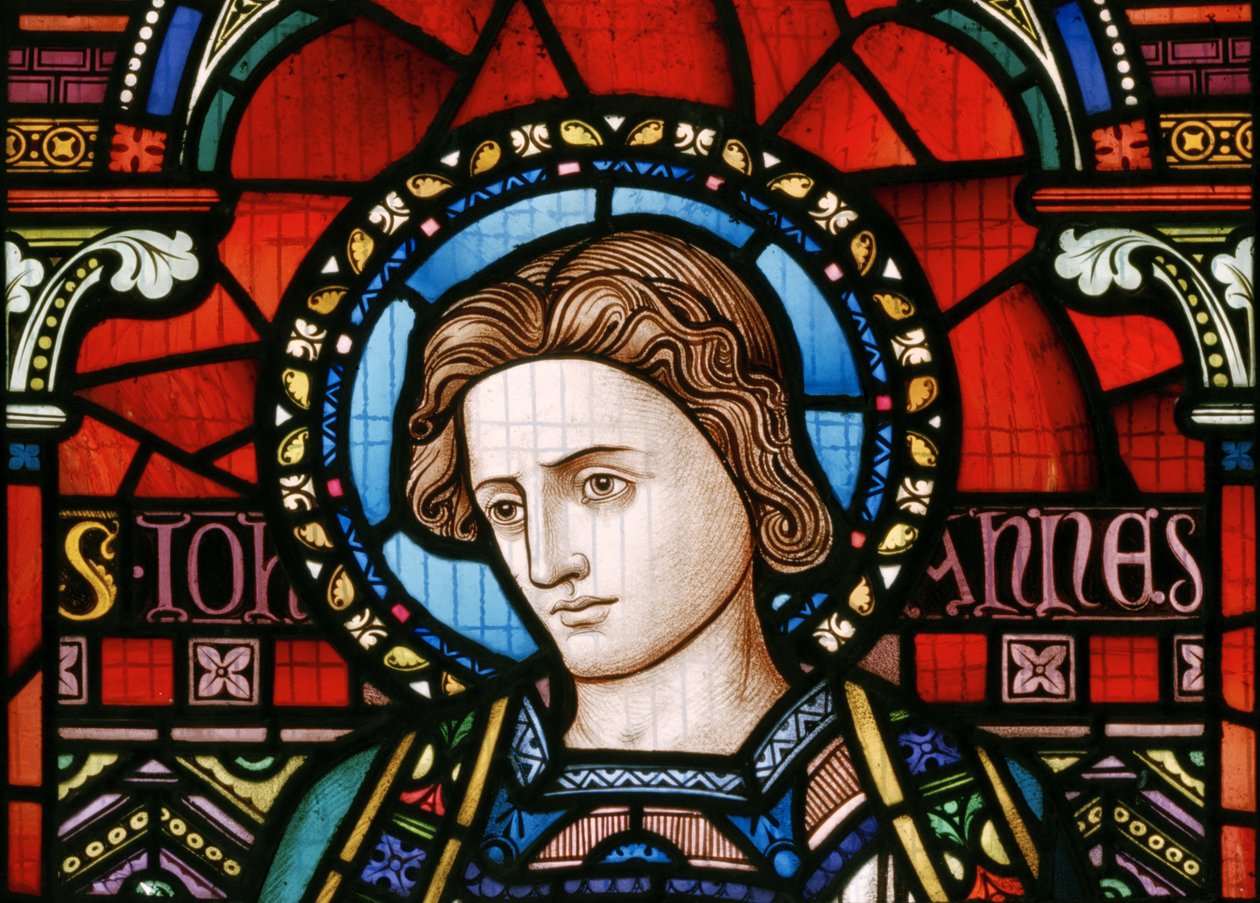 Crick ، East Window detail ، Lavers & Barraud ، John Millner Allen (1827-1902) ، St John ، 1863 بواسطة جون ميلنر ألين