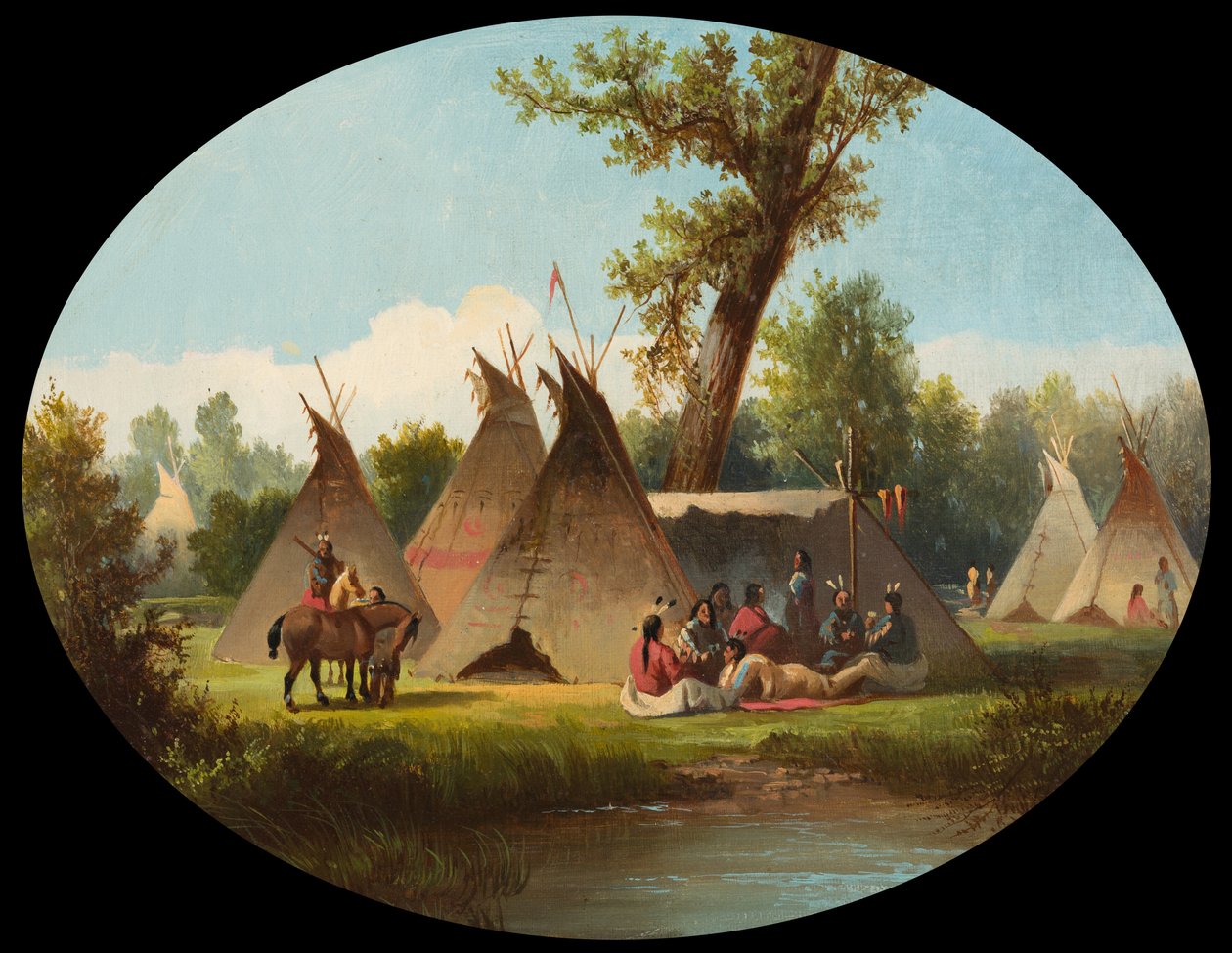 معسكر Assiniboin في أعالي ميسوري ، c.1870 بواسطة جون ميكس ستانلي