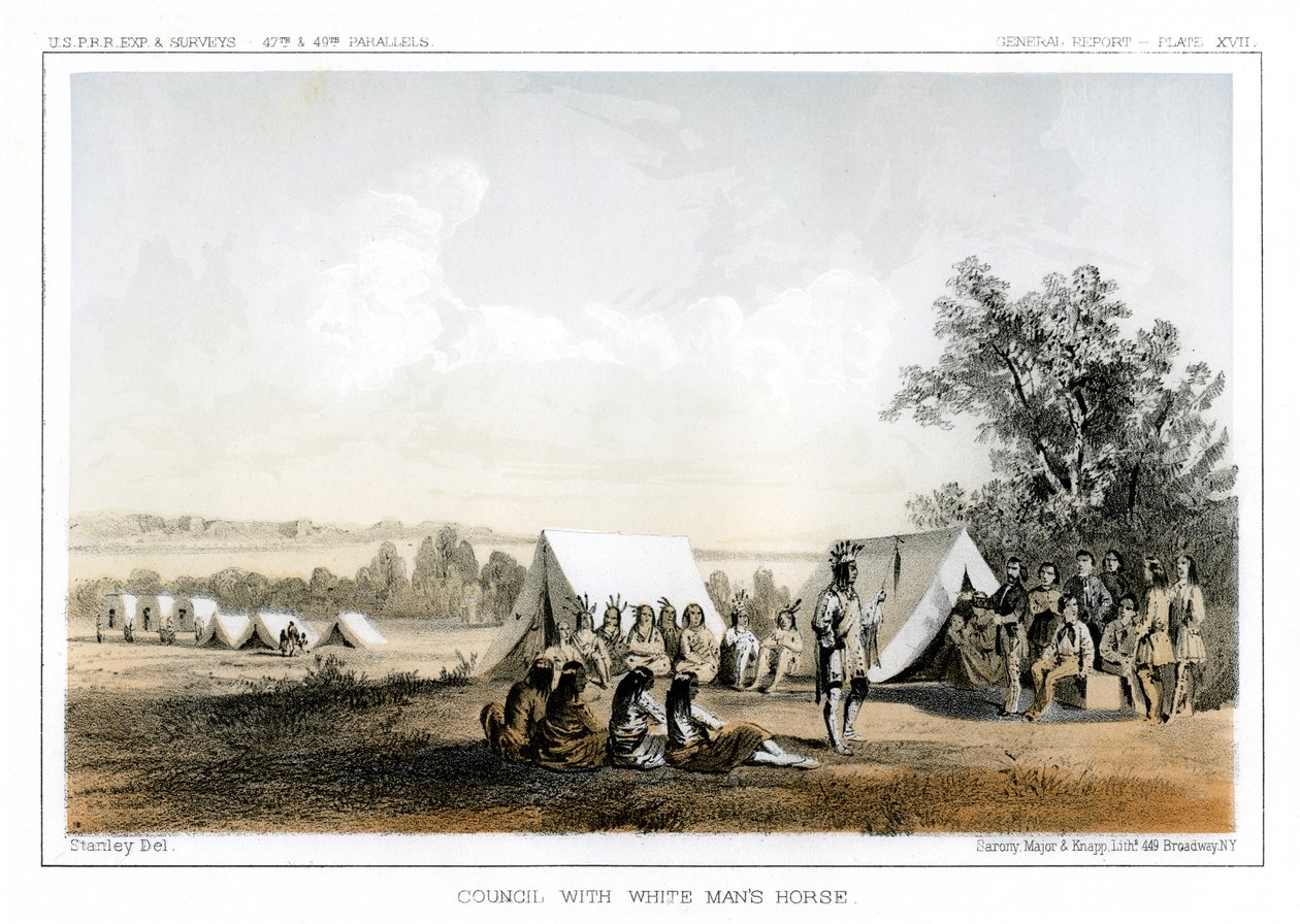 مجلس مع وايت مان هورس ، 1856. بواسطة جون ميكس ستانلي