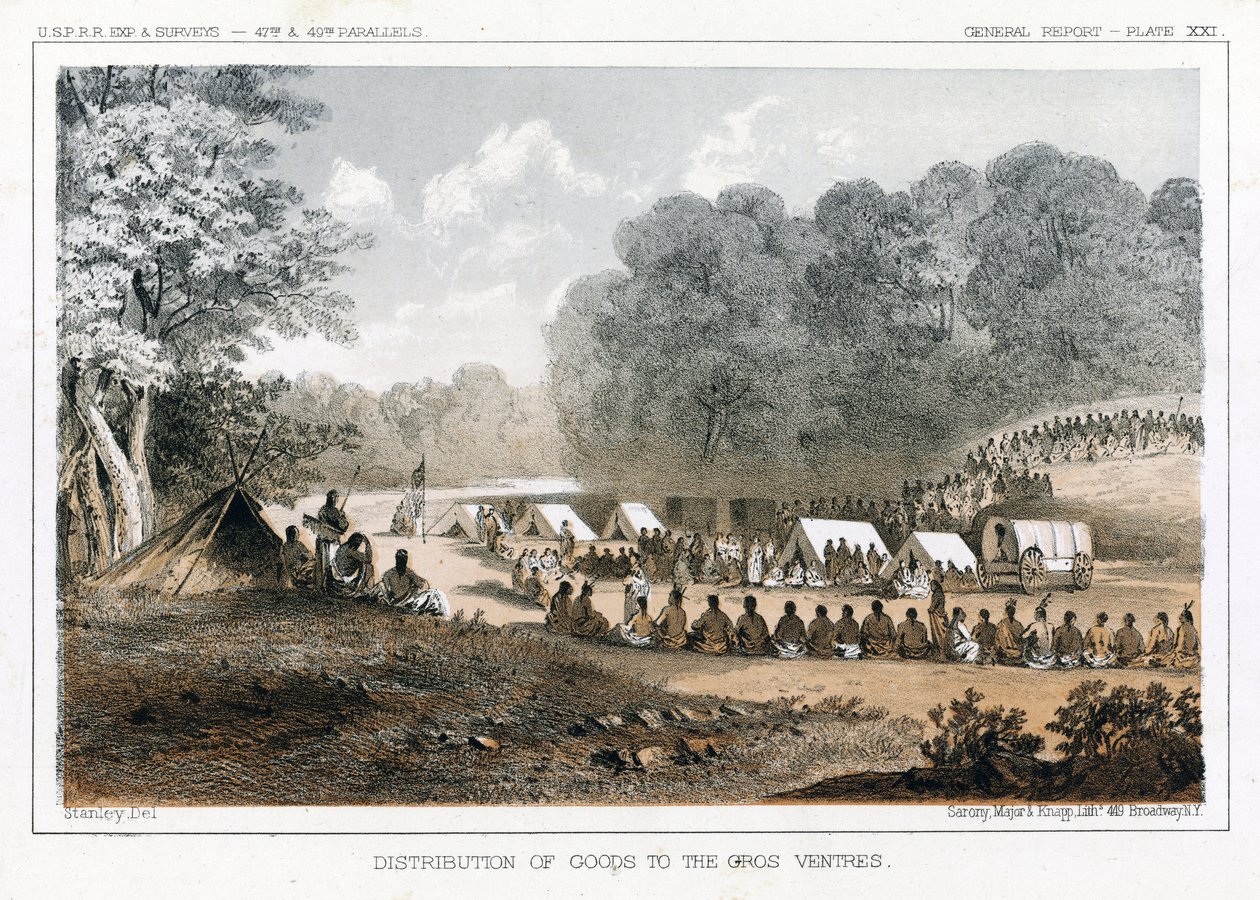 توزيع البضائع على حانة Gros Ventres. 1860 بواسطة جون ميكس ستانلي